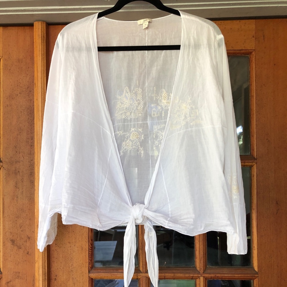 Sheer, Breezy Tie Front JJill Cardigan